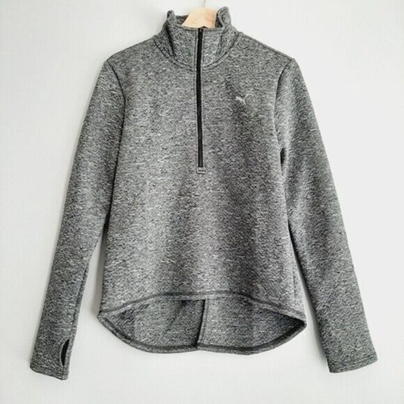 PUMA Warm Cell 1/4 Zip Mock Neck Sweatshirt Hi-Low Sz M - Picture 2 of 15